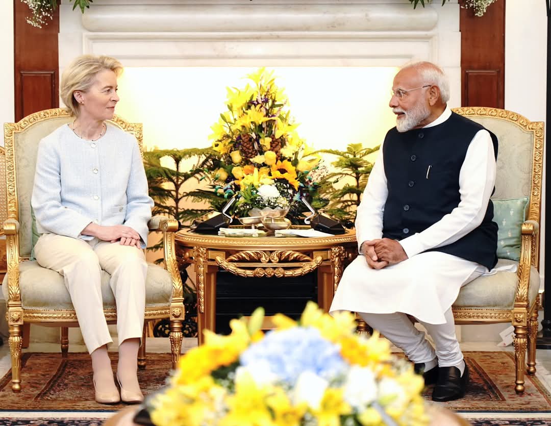 भारत-ईयू संबंधों को नई ऊंचाई: पीएम मोदी ने किया उर्सुला वॉन डेर लेयेन का स्वागत